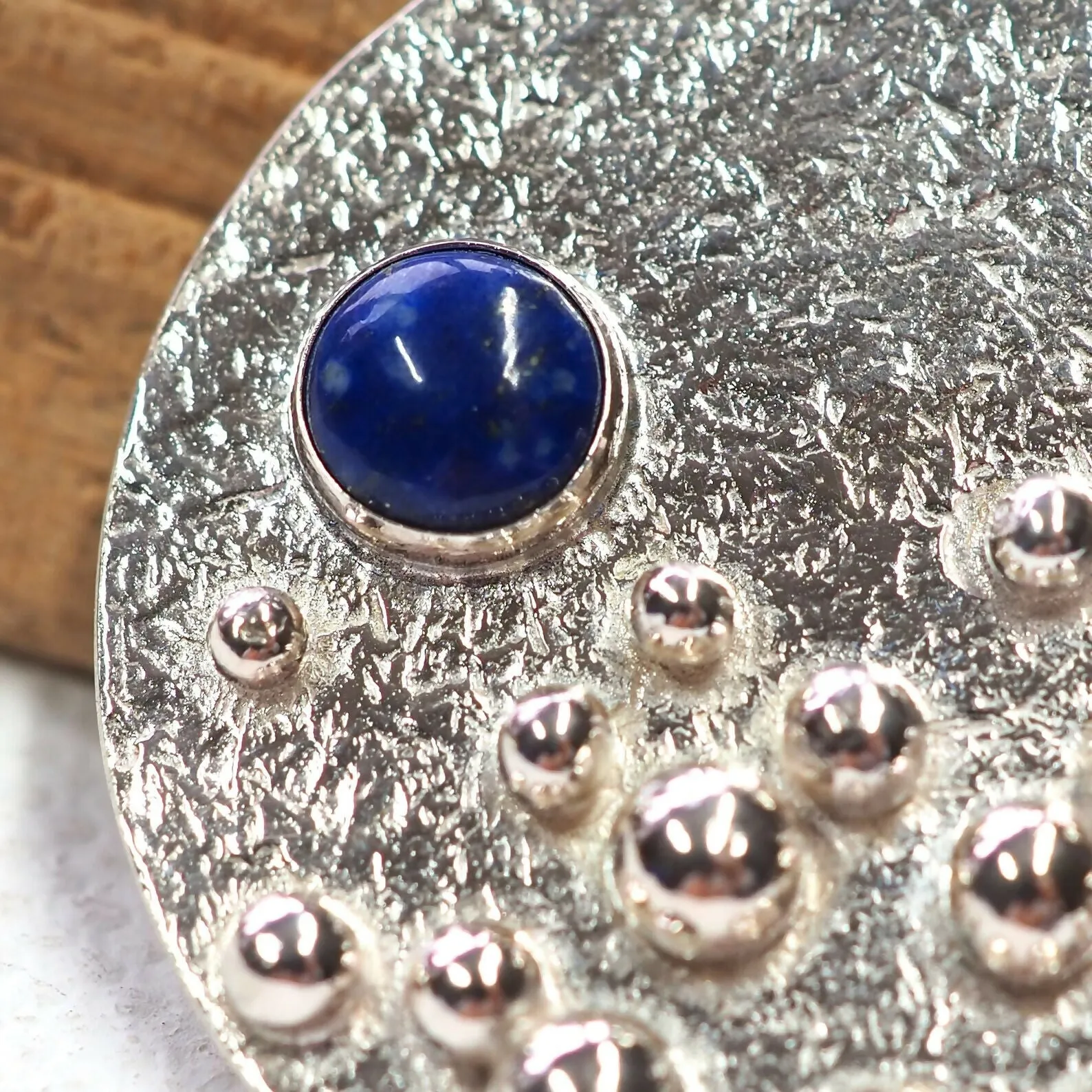 Blue Moon - Large Silver Statement Necklace Pendant