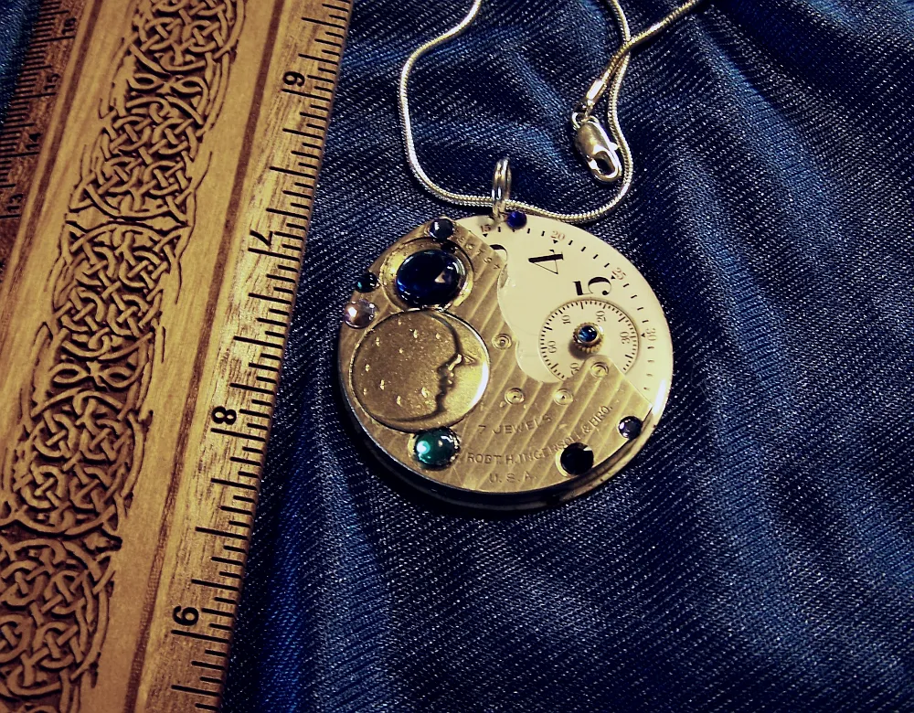 Blue Moon Watchworks Steampunk Jewelry Pendant