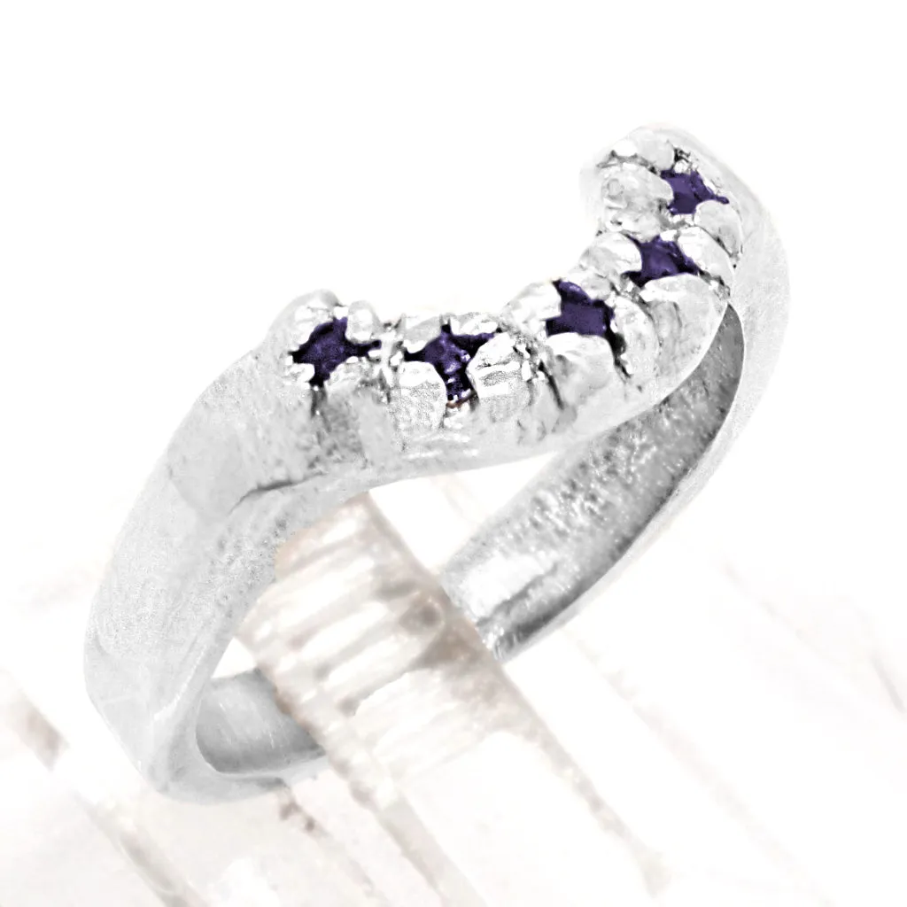 Blue Sapphire Half-Round Ring (size 6)