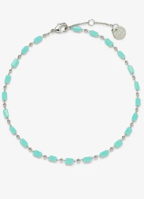 Blue Skies Chain Anklet in Silver by Pura Vida