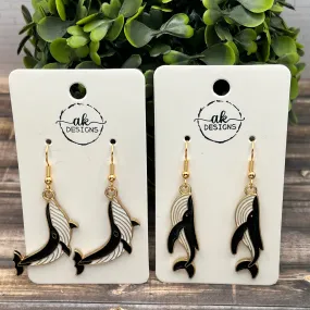 Bold Humpback Orca Whale Earrings