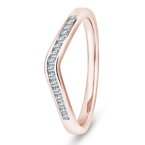 Brilliant Cut Wave Channel Set Light Band 0.10ct