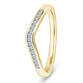 Brilliant Cut Wave Channel Set Light Band 0.10ct