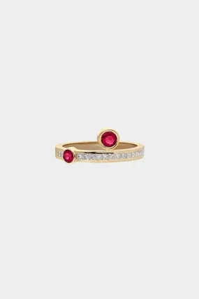 ¡Buenos Días! “Vida” Ring, White Diamonds & Rubies