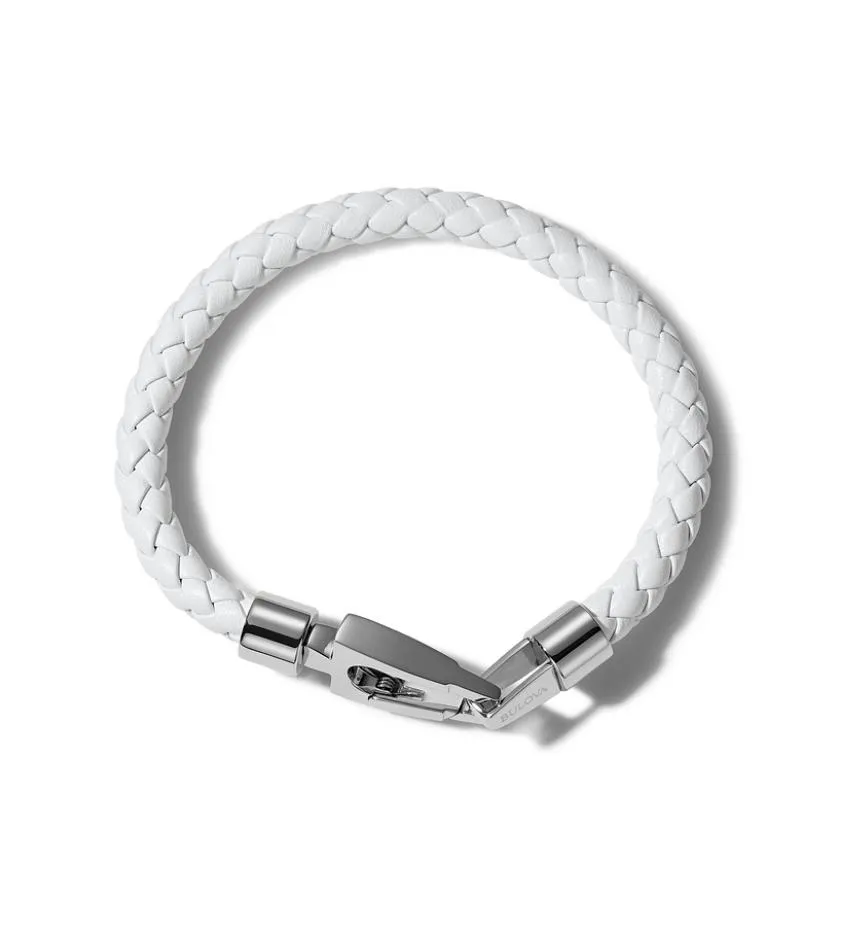 BULOVA - MARINE STAR WHITE LEATHER BRACELET J96B030L