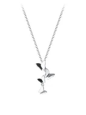 Butterfly Drop Necklace, 925 Sterling Silver Waterproof Hypoallergenic Necklace