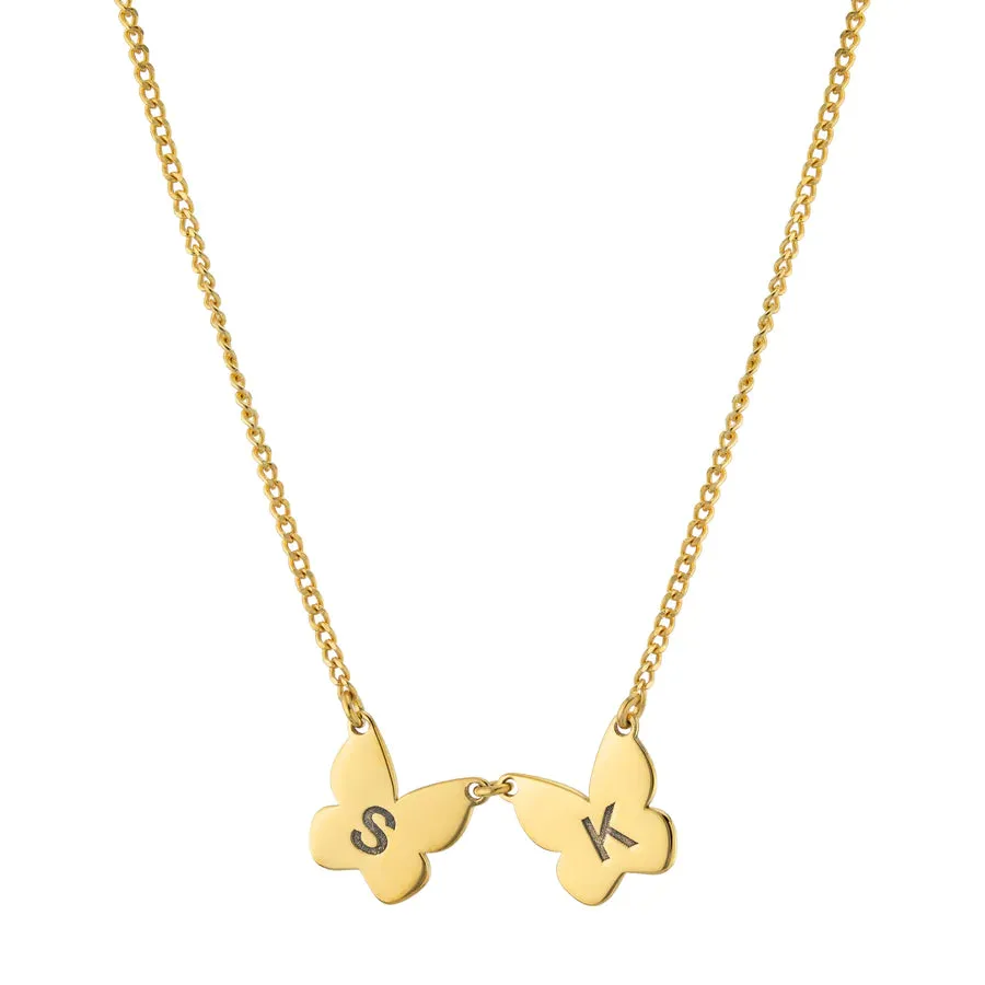 Butterfly Initial Necklace