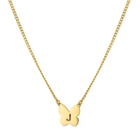 Butterfly Initial Necklace