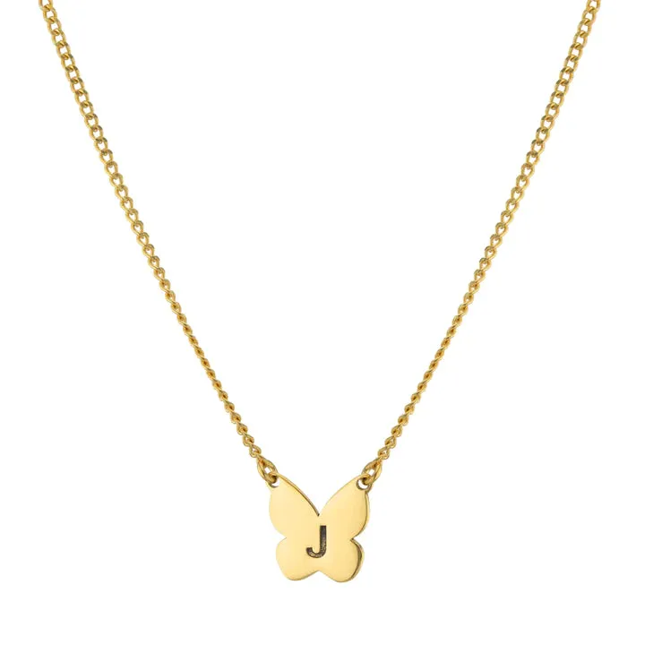 Butterfly Initial Necklace