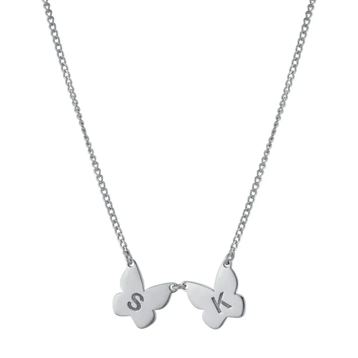 Butterfly Initial Necklace