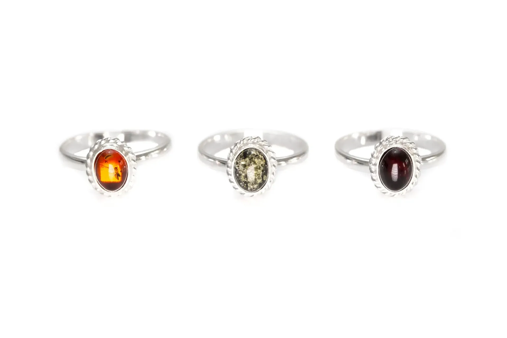 Buy Mini Amber Quintessence Ring - Classic Solitaire Ring with Fiery Amber Centrepiece