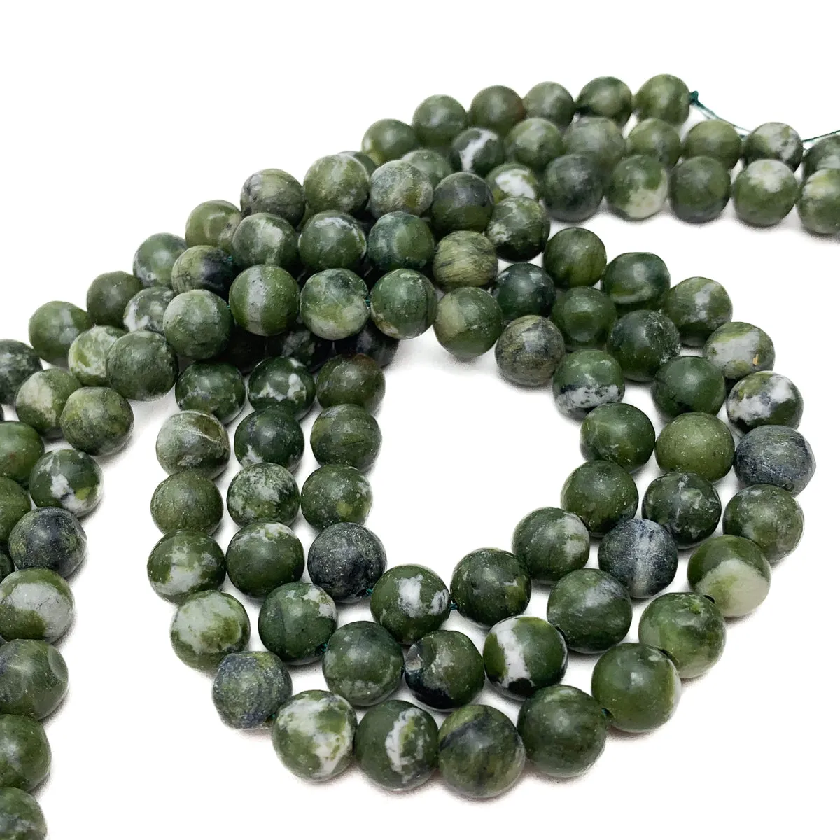 Canadian Jade Matte 8mm Smooth Rounds Bead Strand