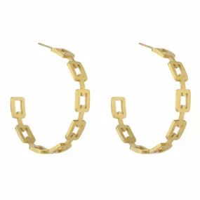 Candice Chain Link Hoop Earrings