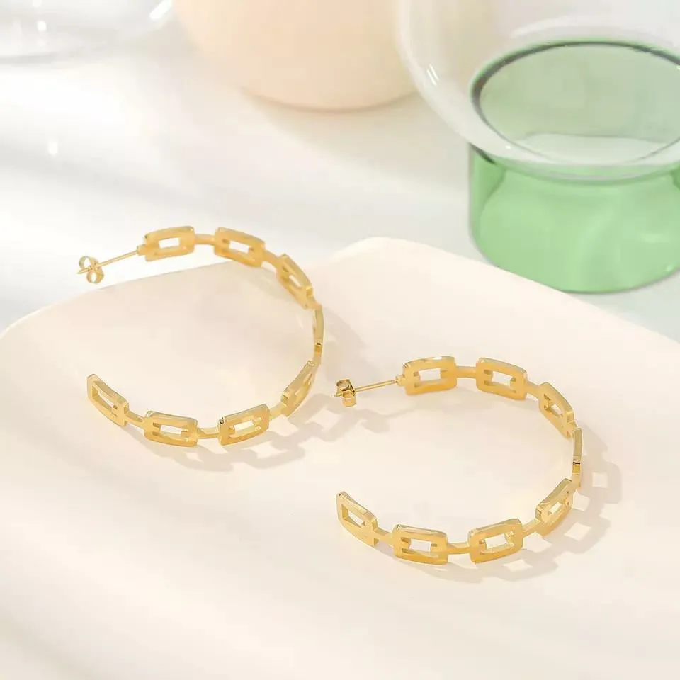 Candice Chain Link Hoop Earrings