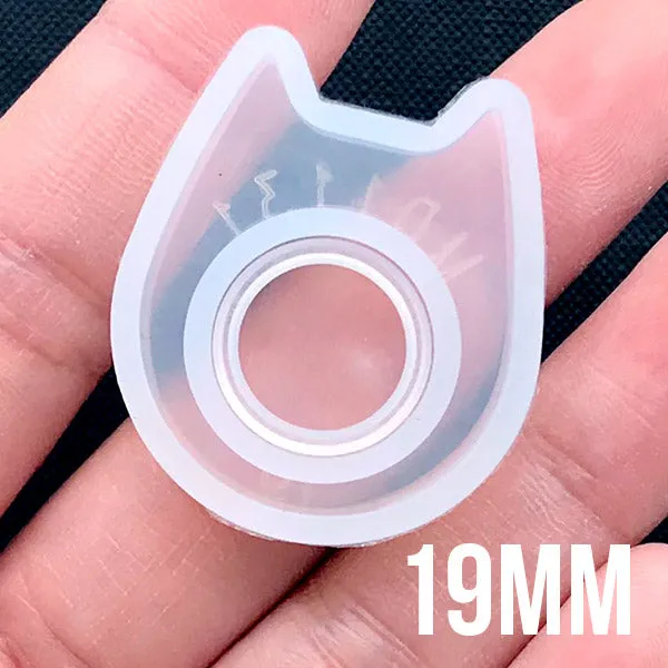 Cat Ring Silicone Mold | UV Resin Jewellery Making | Kitty Ear Ring Soft Mould | Epoxy Resin Craft Supplies (Size 19mm)