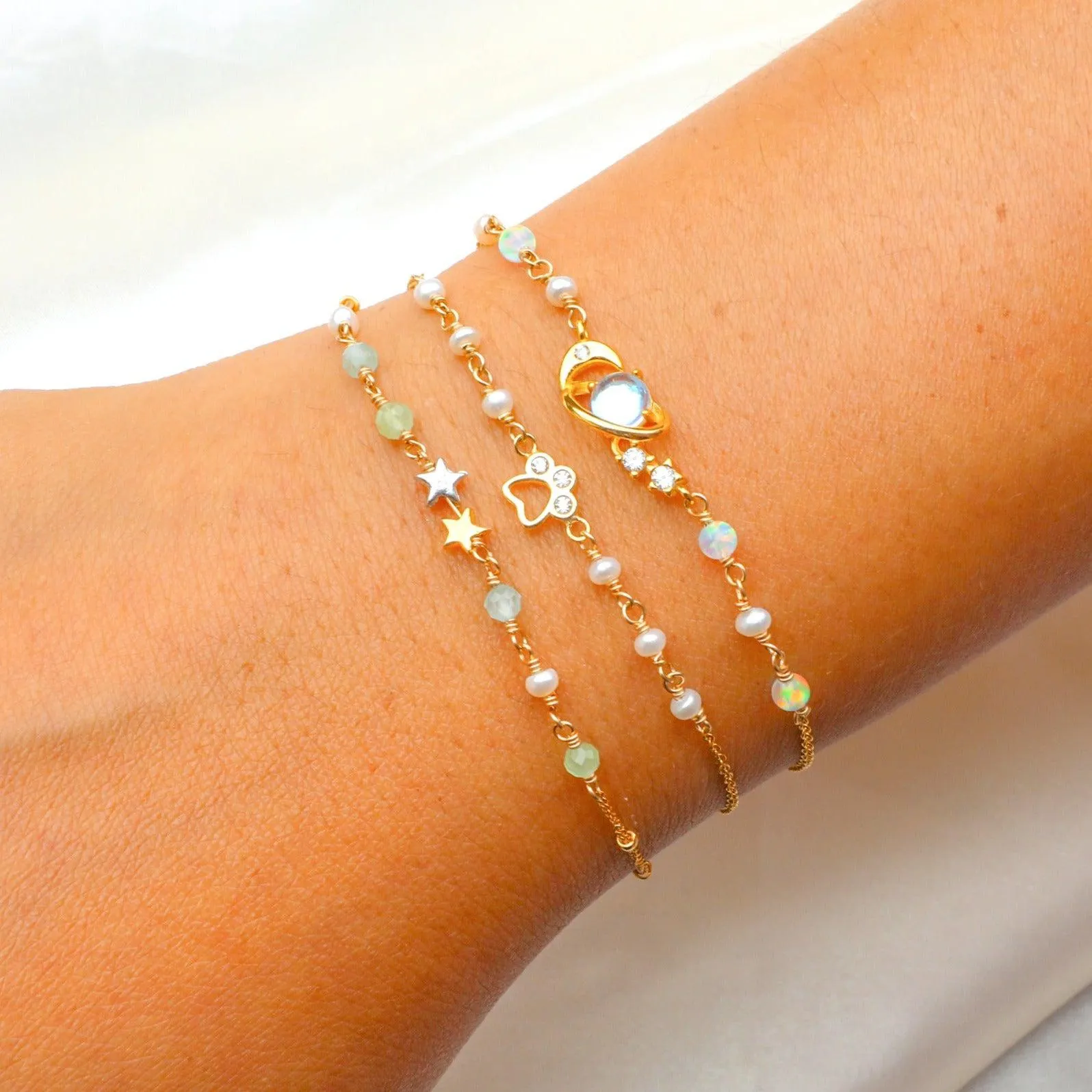 Celestial Pearl and Opal Bracelet