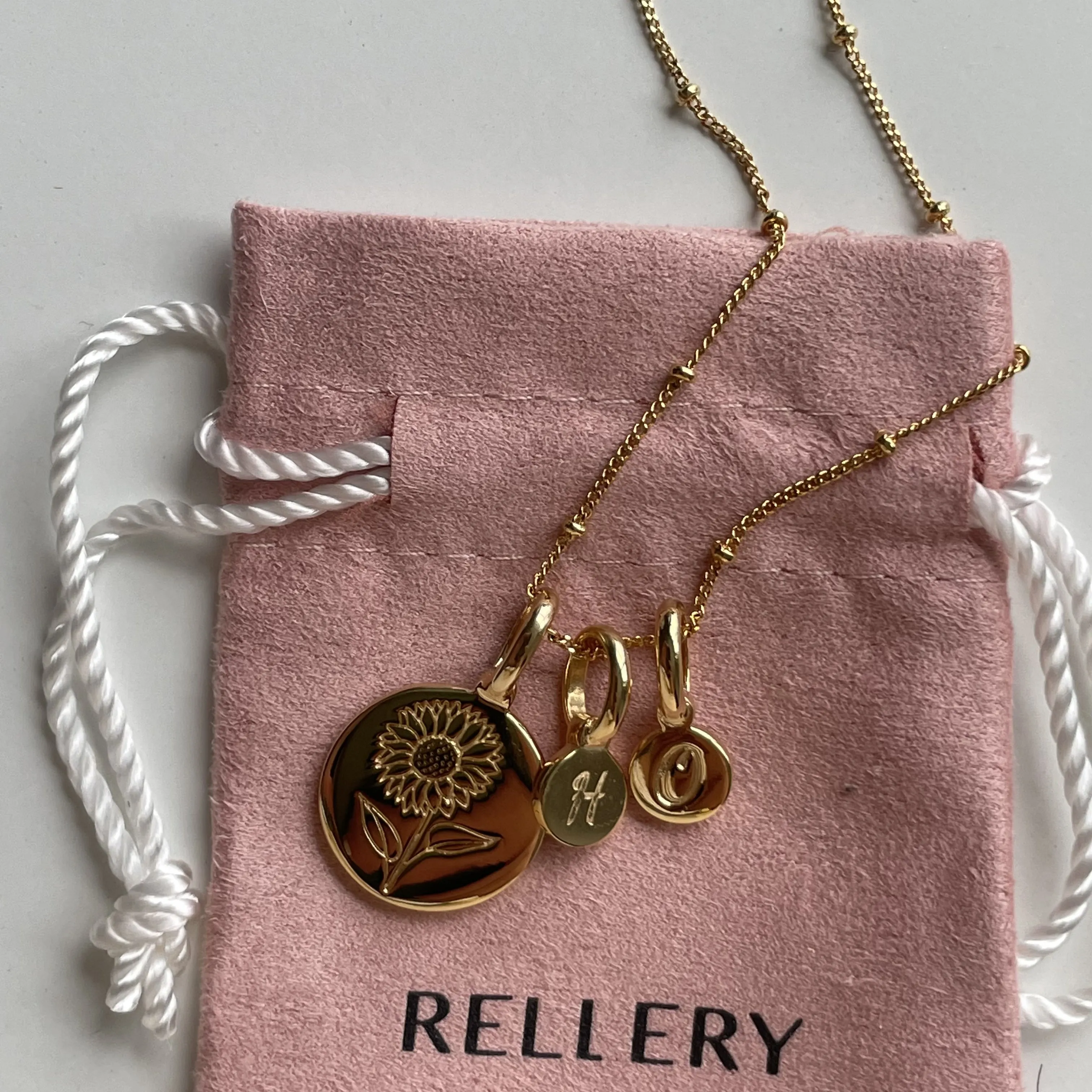 Chrysanthemum Necklace With Initial - November Flower