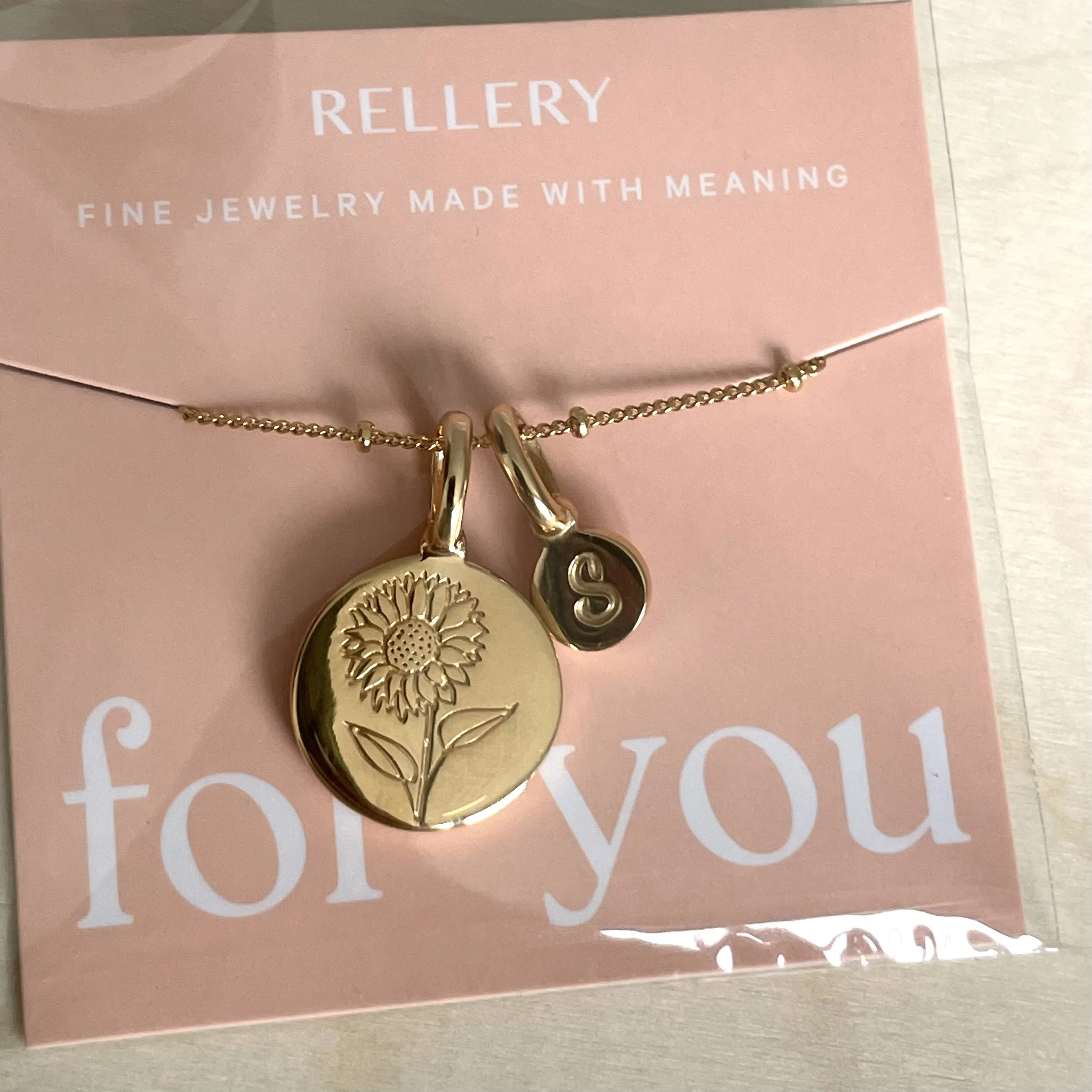 Chrysanthemum Necklace With Initial - November Flower