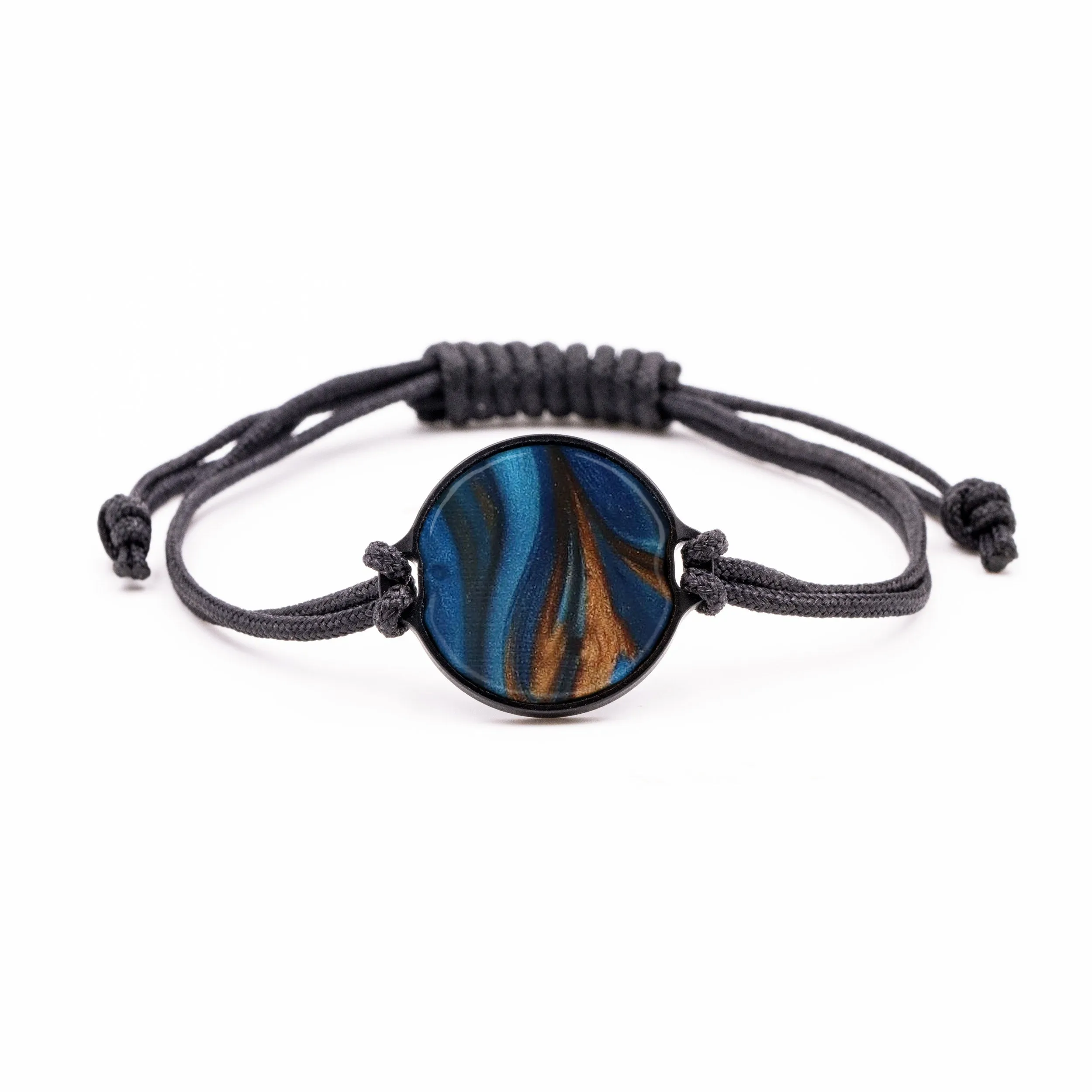 Circle ResinArt Bracelet - Guthrie (Teal & Gold, 589528)