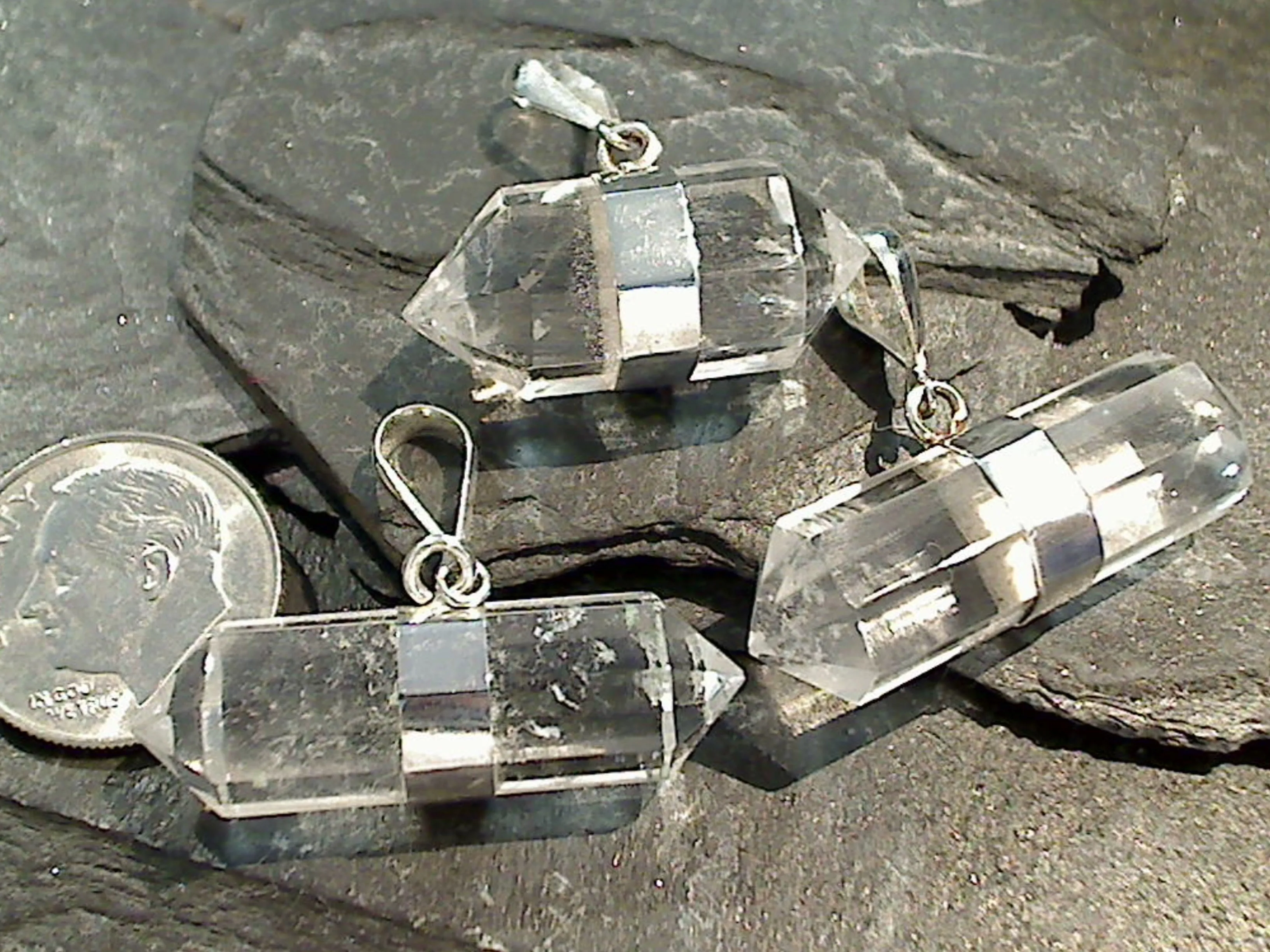 Clear Quartz, Sterling Silver Crystal Point Pendant