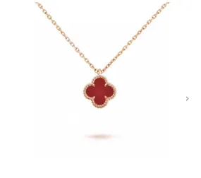 CLOVER MINI PINK GOLD NECKLACE