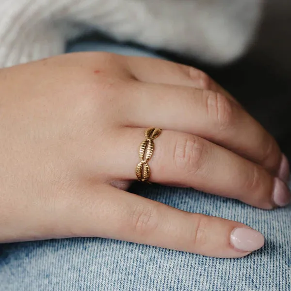 Cowrie Shell Gold Ring