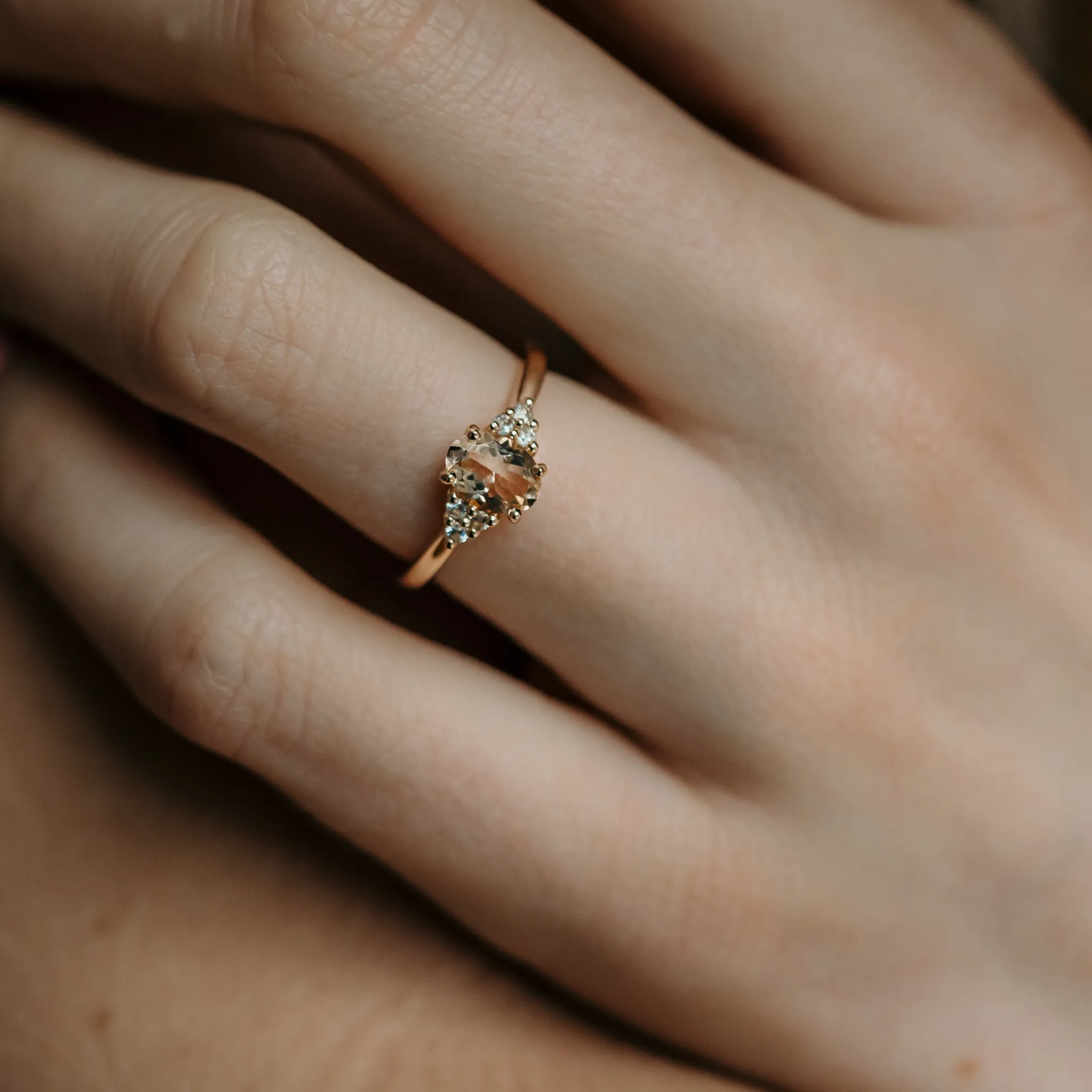 Cremation Ring With Ashes - Morganite & Sapphire