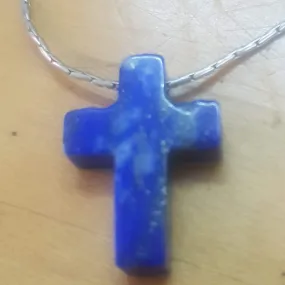 Cross pendant jewelry, Sterling Silver Cross necklace, necklace for woman Lapis Lazuli Cross