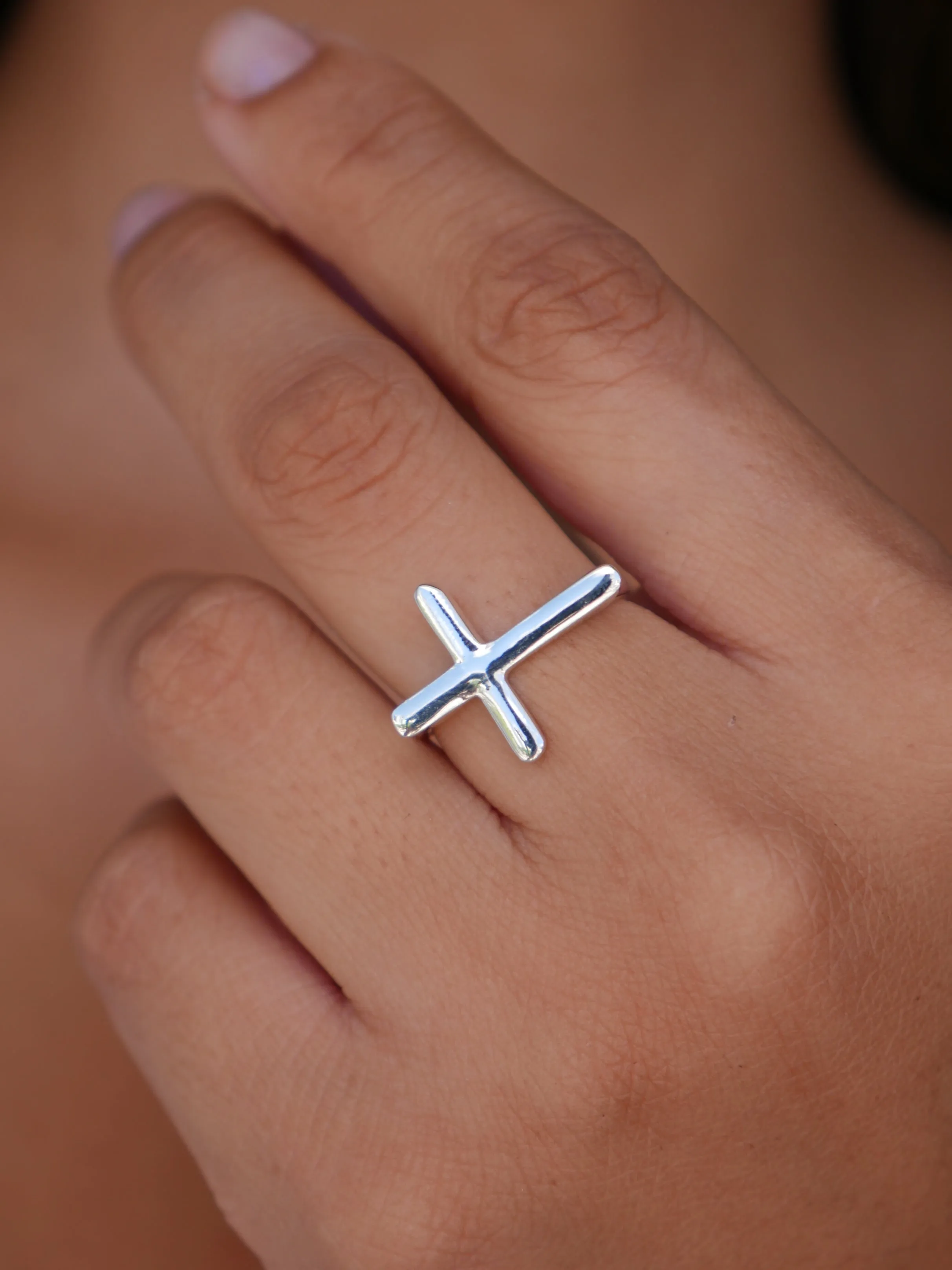 Cross Silver Ring 925 Sterling Silver Unisex Nickel Free Luxury Statement Rings