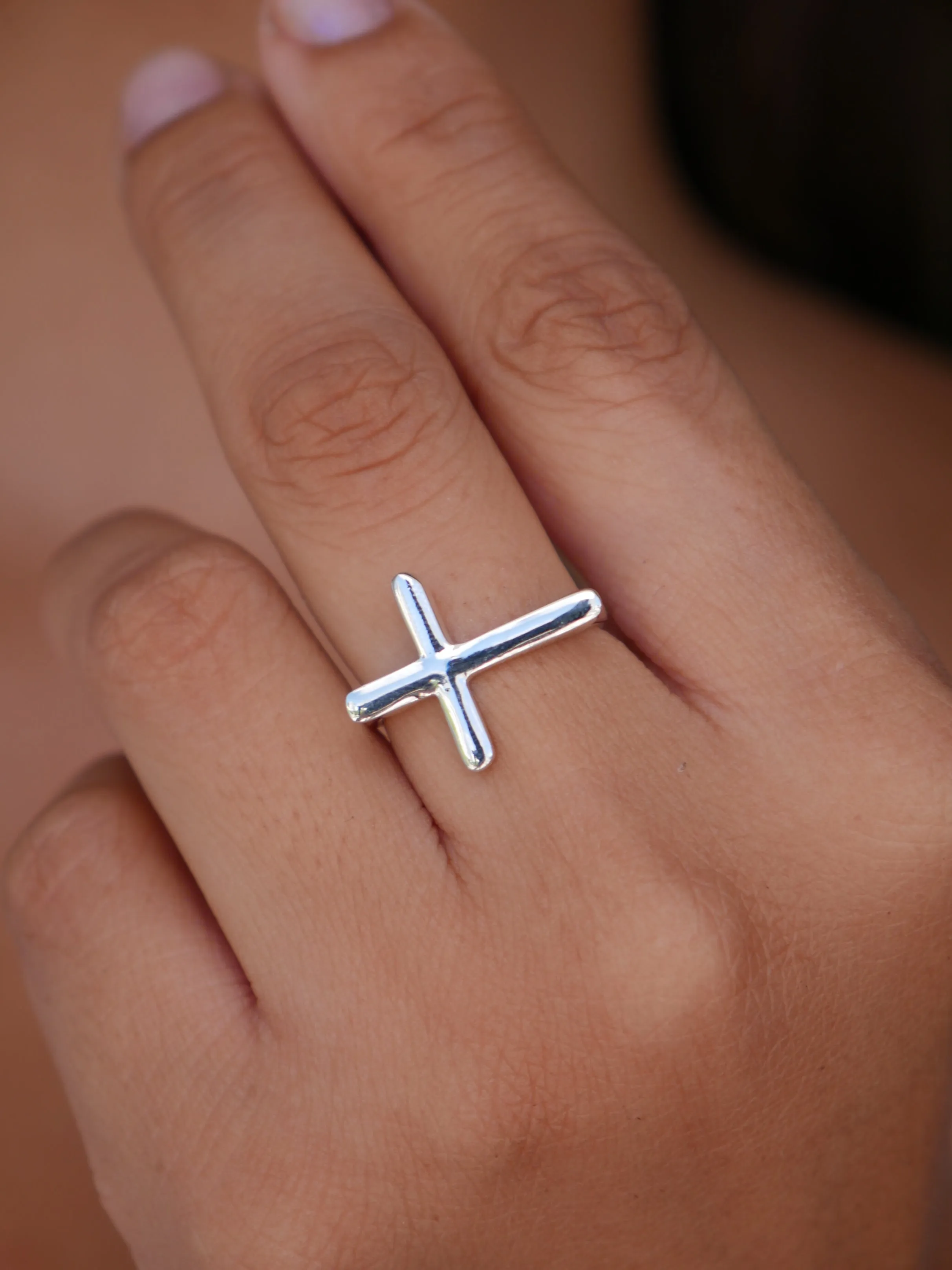 Cross Silver Ring 925 Sterling Silver Unisex Nickel Free Luxury Statement Rings