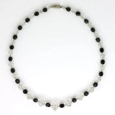 Crystal & Onyx Beaded Necklace