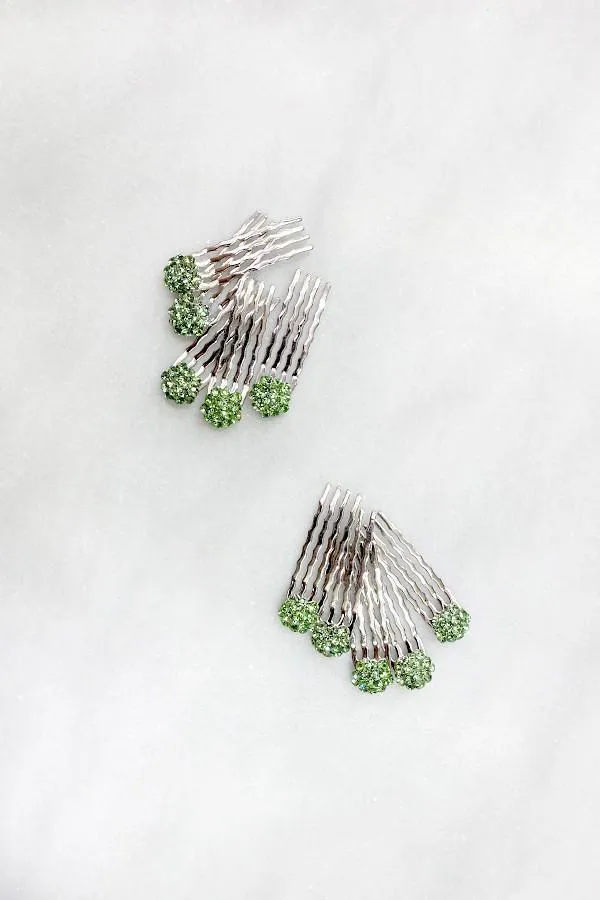 Crystal Cluster Mini Hair Comb 10-Piece Set