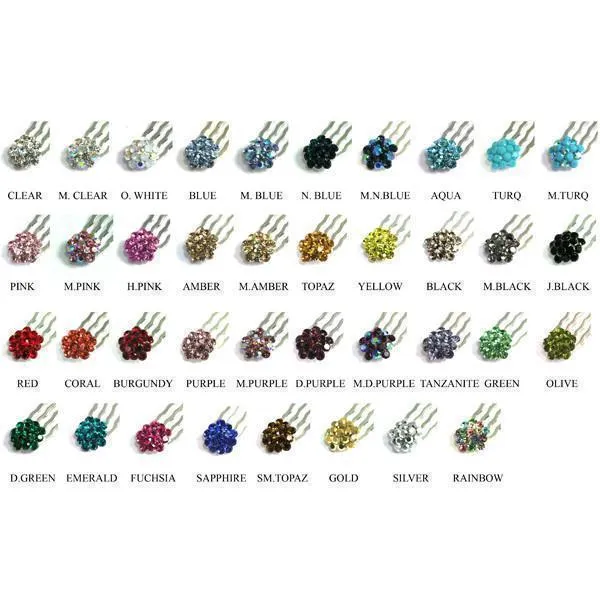 Crystal Cluster Mini Hair Comb 10-Piece Set