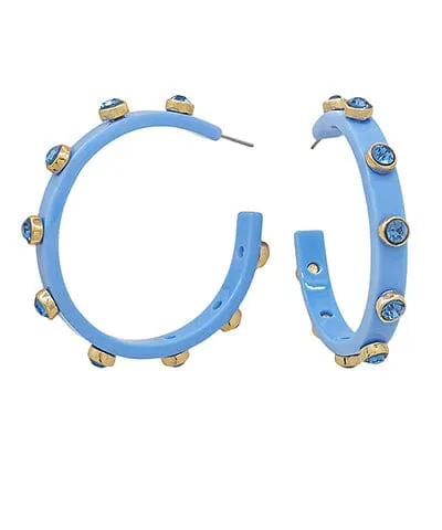 Crystal Station Acetate Hoops - Thin