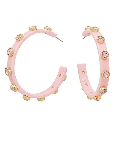 Crystal Station Acetate Hoops - Thin