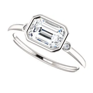 Cubic Zirconia Engagement Ring- The Analise (Customizable Emerald Cut)