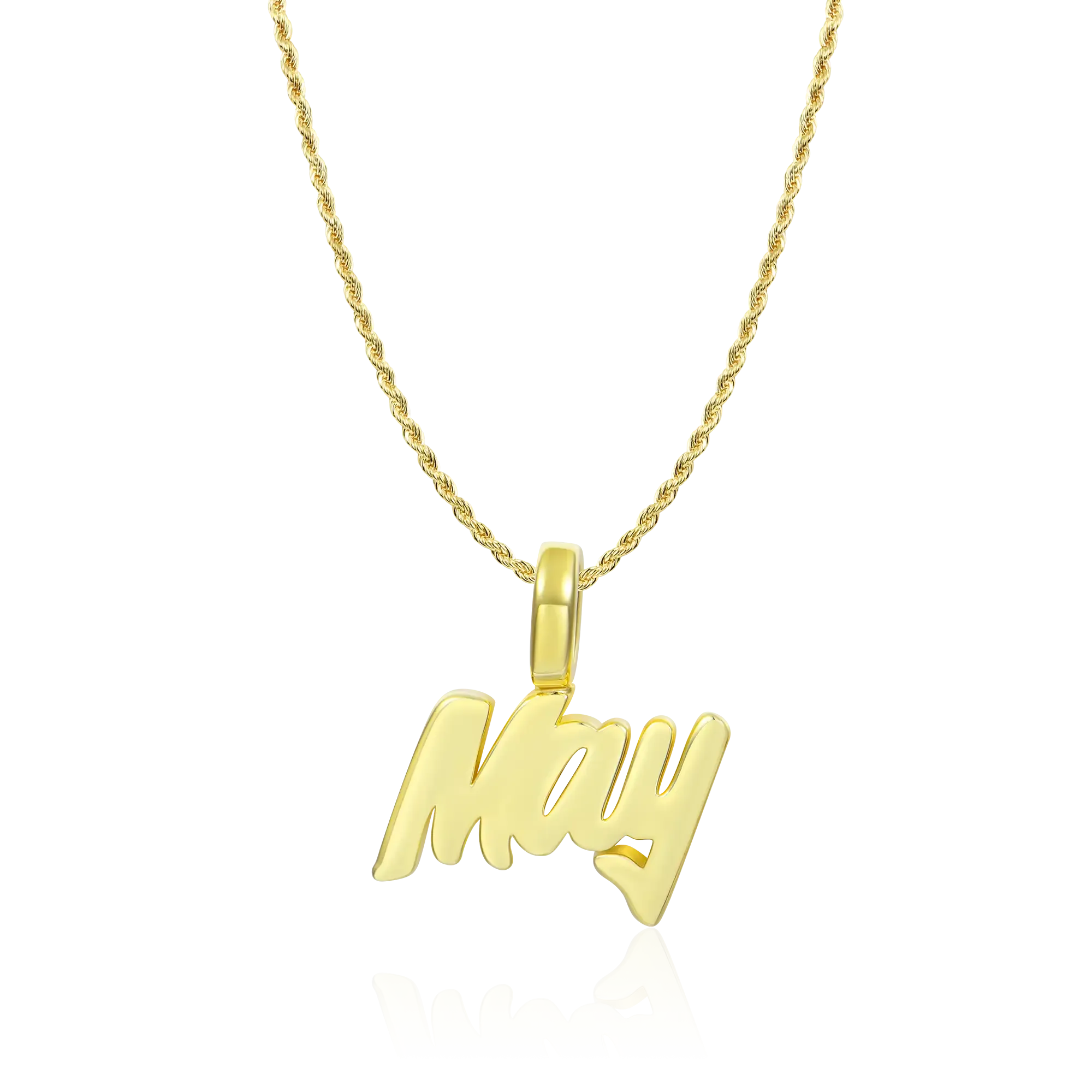 Custom 10K Solid Gold Font Pendant