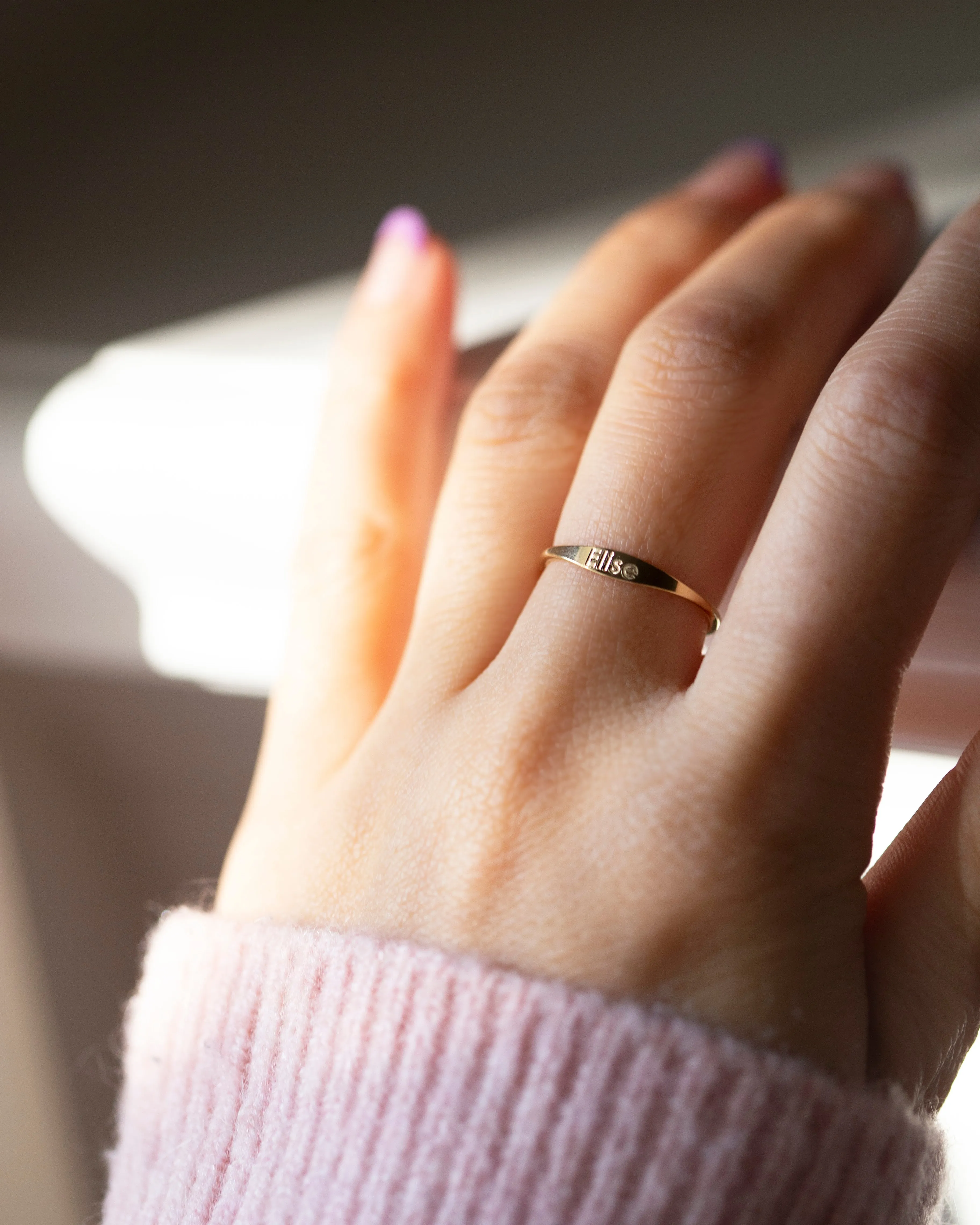 Custom Delicate Name Ring