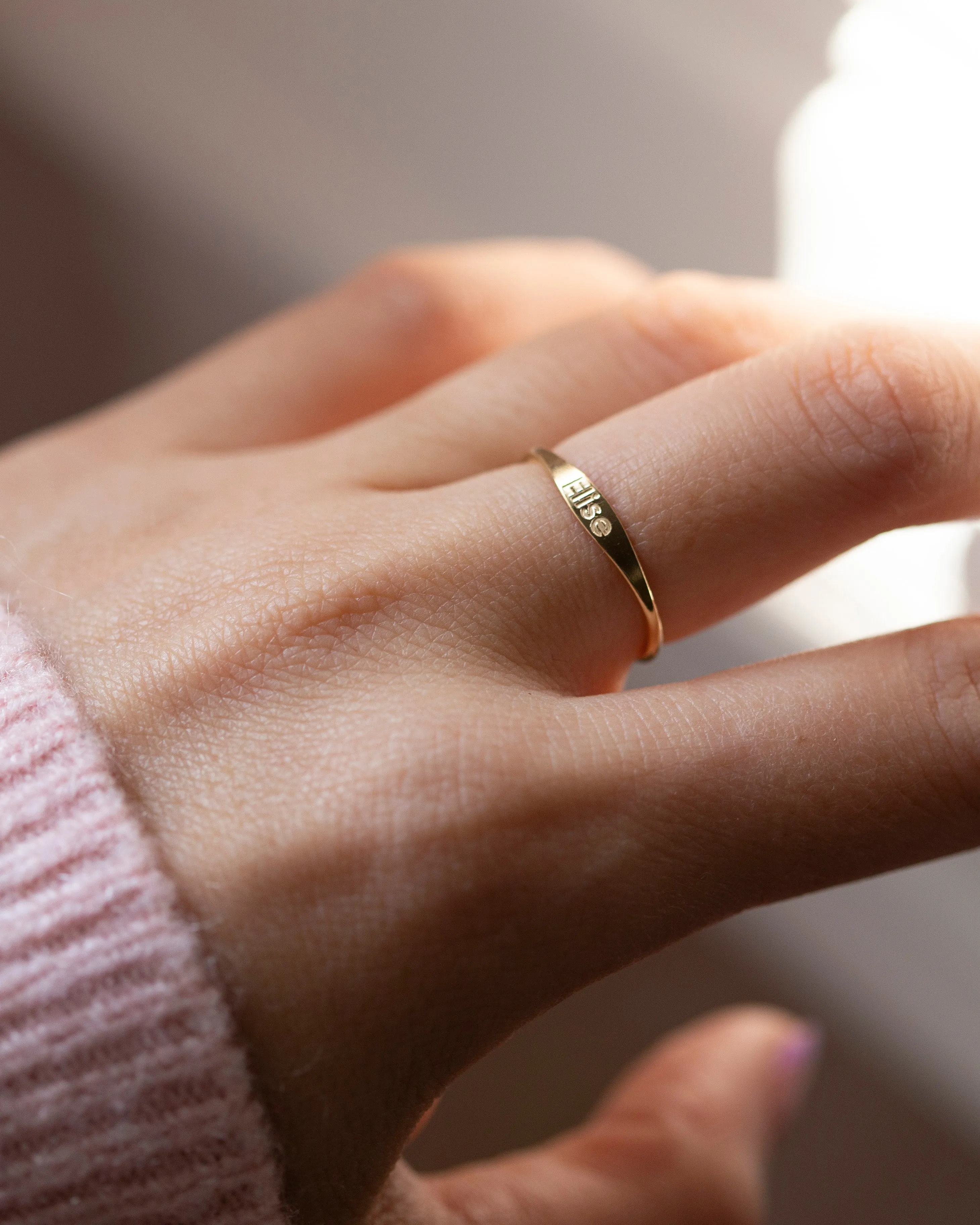 Custom Delicate Name Ring