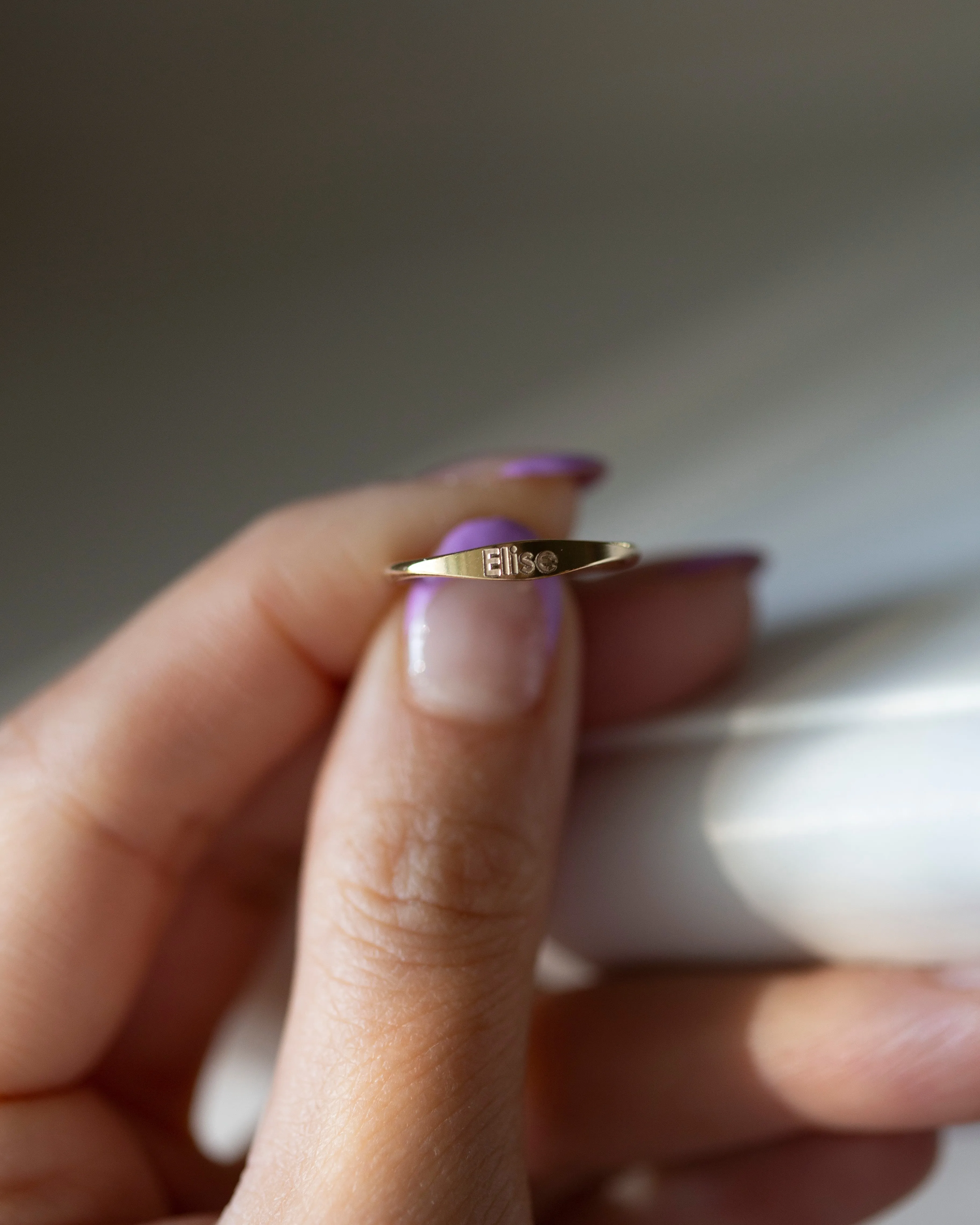 Custom Delicate Name Ring