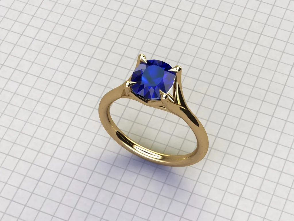 Custom Listing for Alina - 14kt Yellow Gold Parti Sapphire Ring