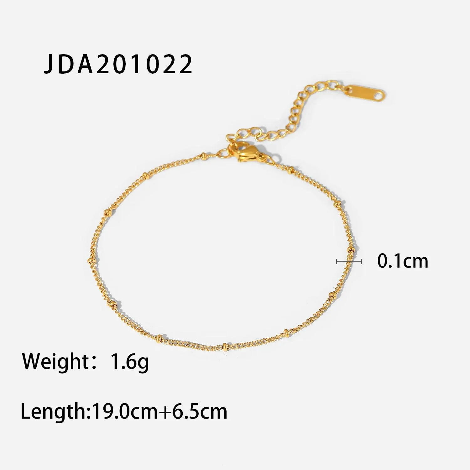 Dainty Bead Anklet - Single piece