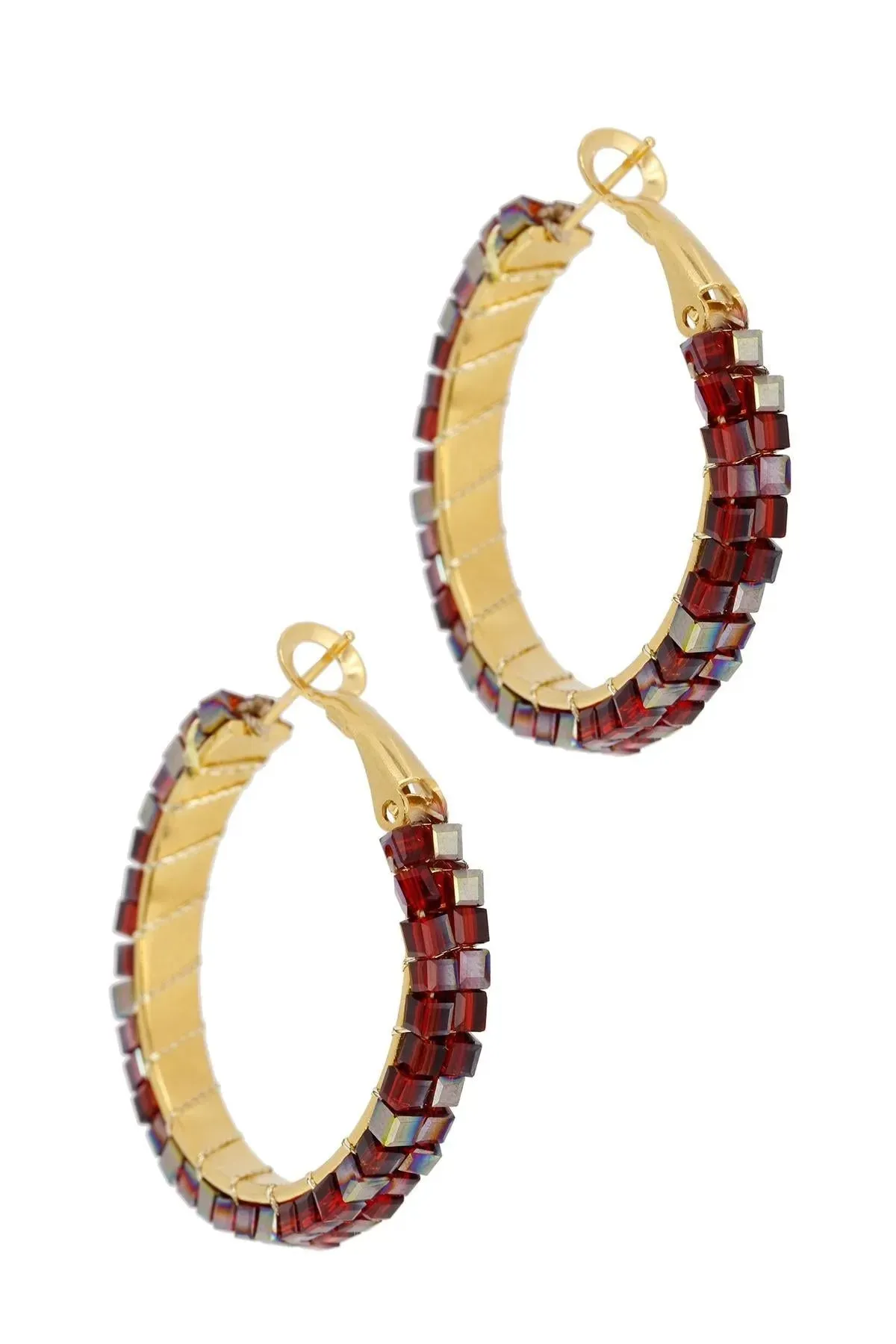 Dainty Beaded Hoop Earrings