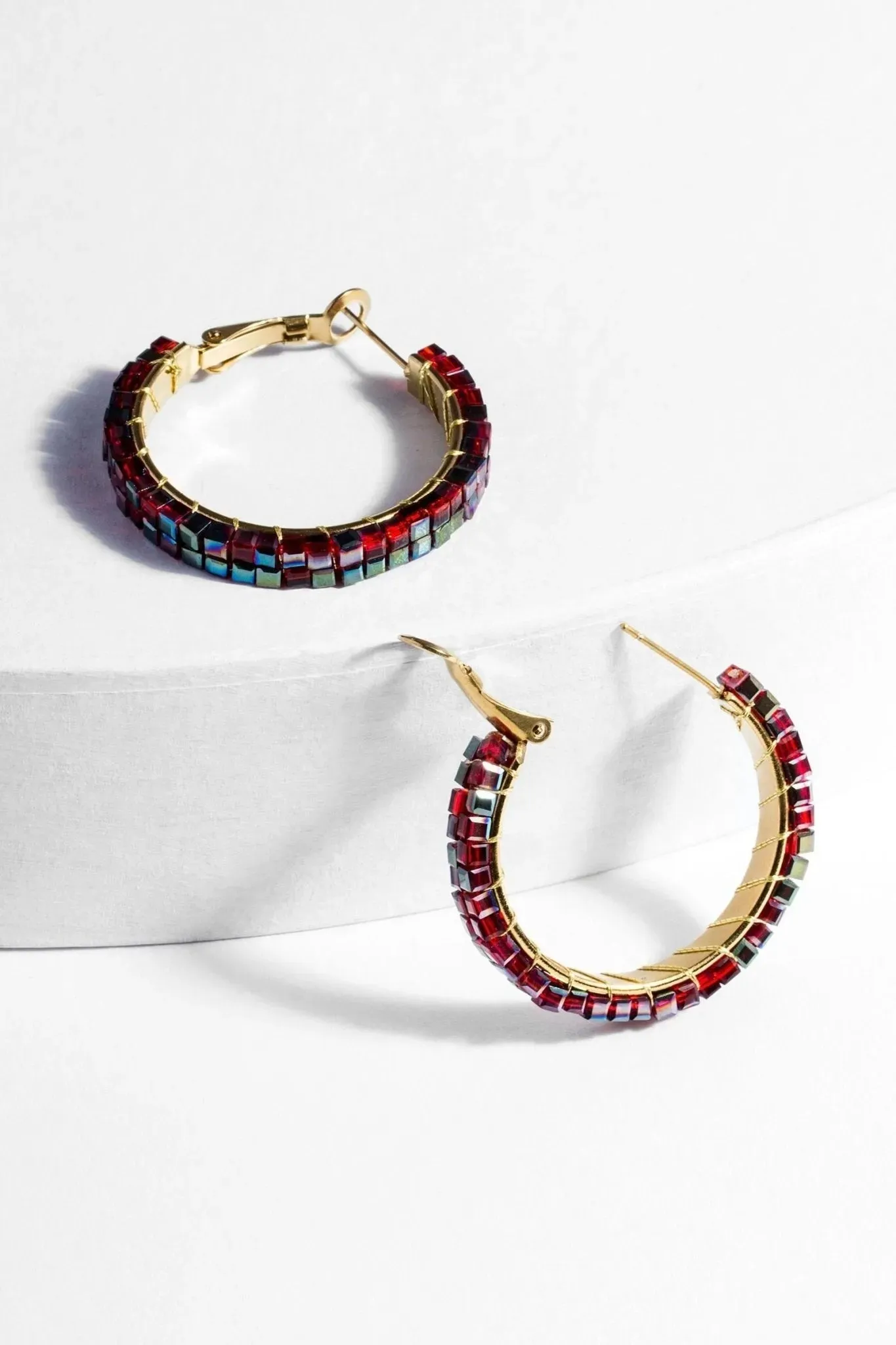 Dainty Beaded Hoop Earrings