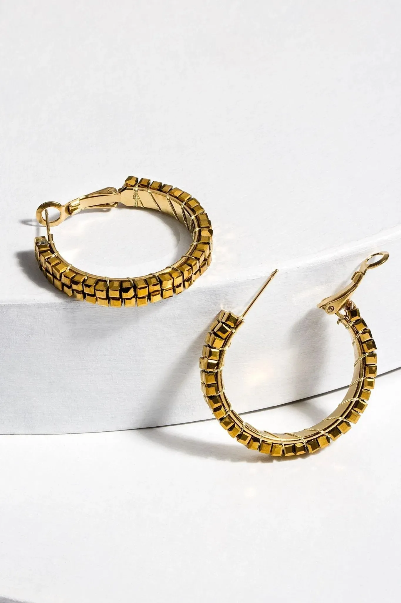 Dainty Beaded Hoop Earrings