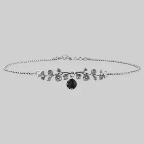 DARK BLOOM. Onyx Choker - Silver