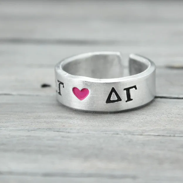 Delta Gamma Heart Ring