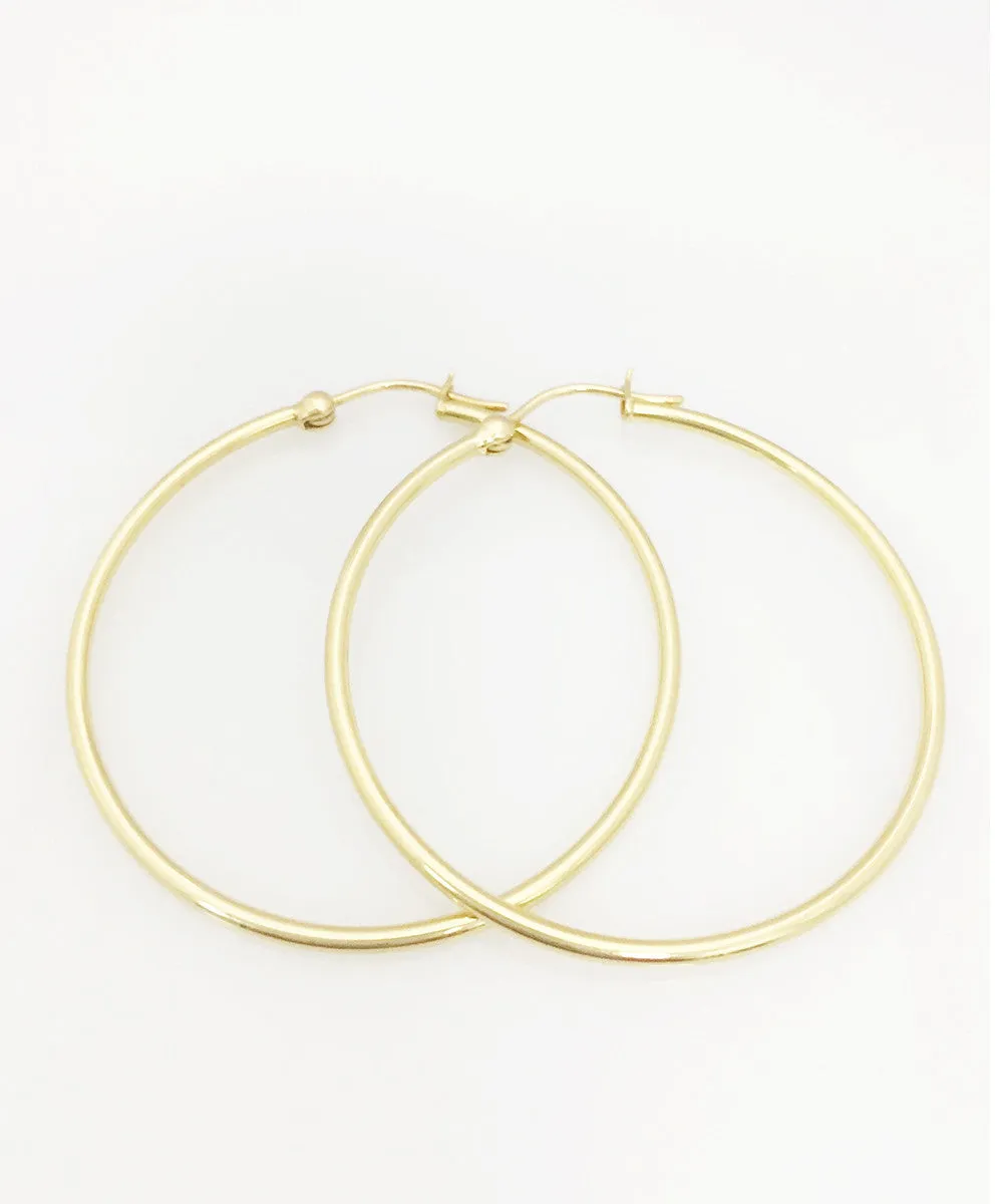 DFS 18KYG Hoop Earrings