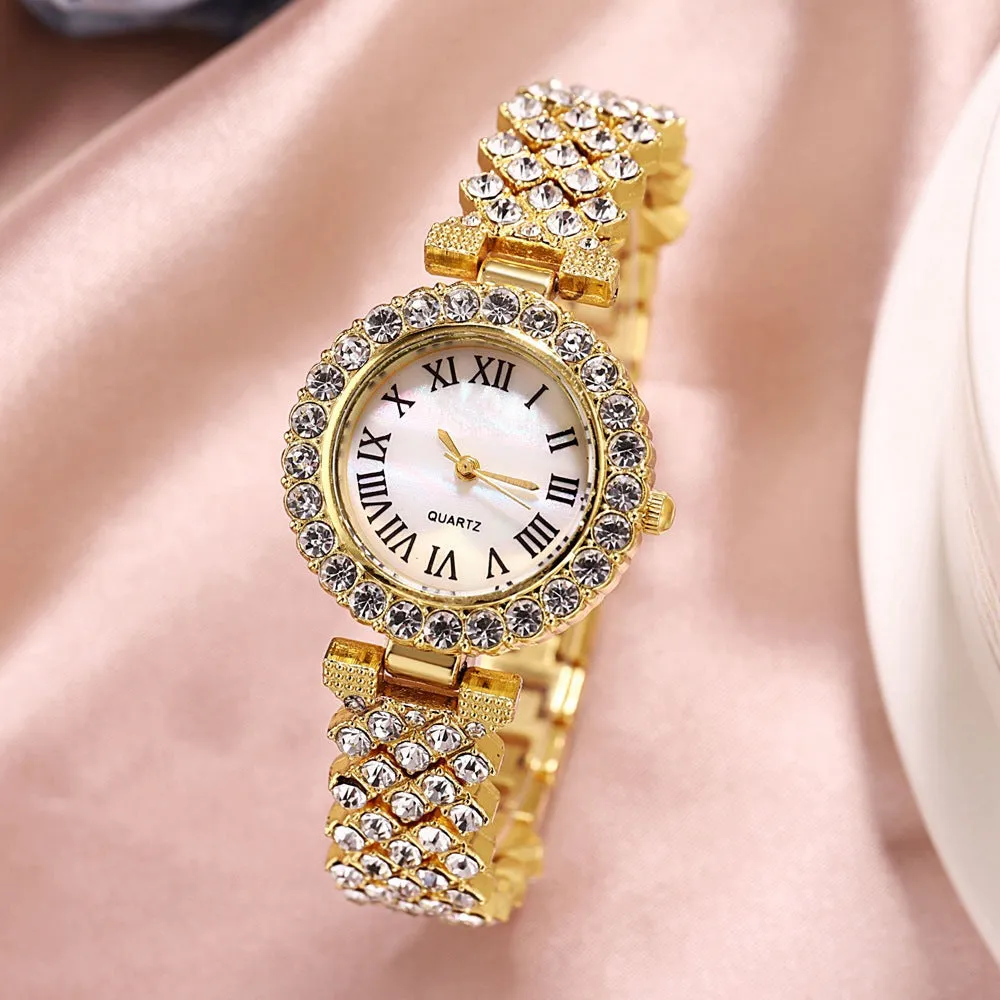 Diamond-Embedded Starry Bracelet Watch Bracelet Gift Set for Women