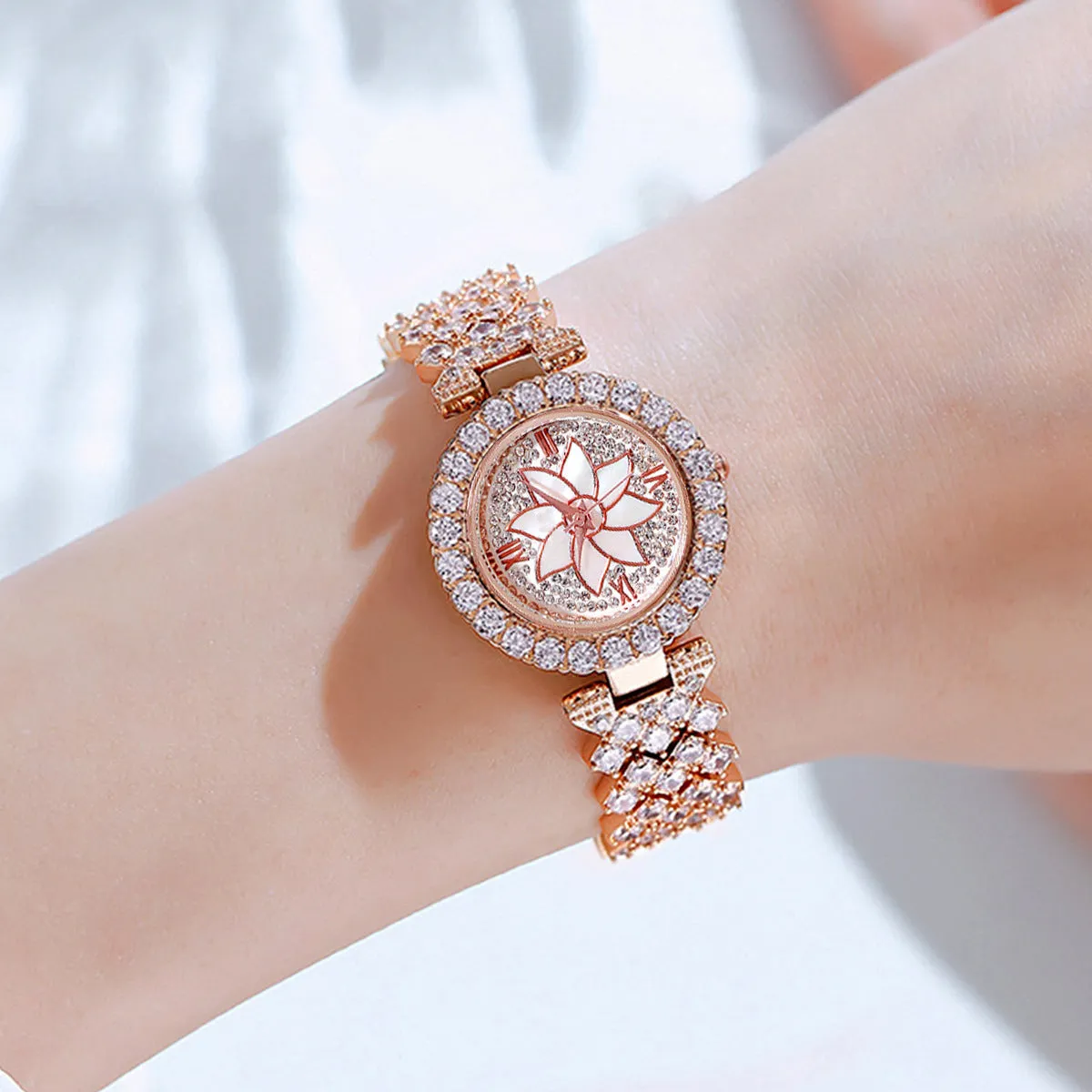 Diamond-Embedded Starry Bracelet Watch Bracelet Gift Set for Women